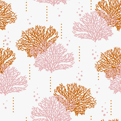  Sweet summer seamless hand drawn coral pattern vector illustration design for fashion ,fabric,wallpaper,web and all prints