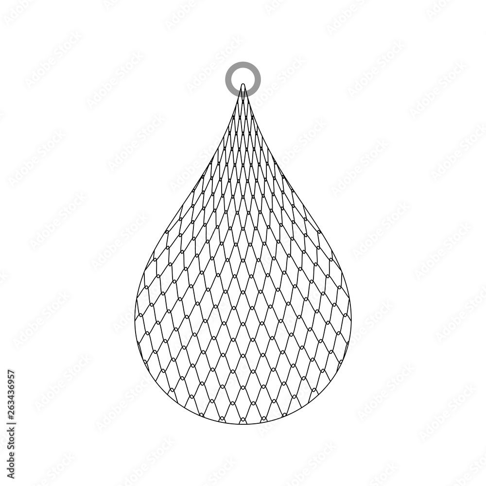Fishing net isolated. fishnet cartoon vector illustration - obrazy, fototapety, plakaty 