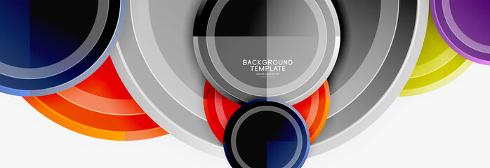 Abstract round geometric shapes, modern circles background