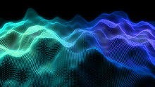 Music Abstract Background. Equalizer For Music, Showing Sound Waves With Musical Waves, Background Equalizer. 3d Rendering.