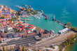 Luftbild vom Lindauer Hafen, Bodensee