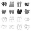 © Svitlana - Vector illustration of glove and winter icon. Set of glove and equipment vector icon for stock.