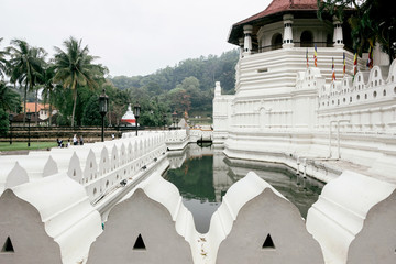 Exterior architecture of Temple of the Tooth in Kandy 