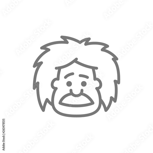 Einstein, professor, teacher or scientist line icon. Poster Mural XXL