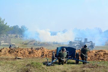 Reconstruction of the events of the Second World War. Shelling.