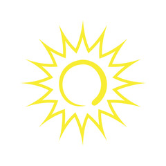 Poster - Sun icon on background for graphic and web design. Simple vector sign. Internet concept symbol for website button or mobile app.