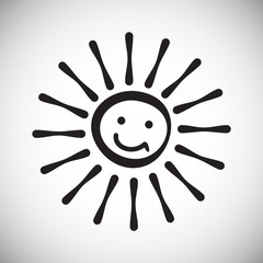 Poster - Sun icon on background for graphic and web design. Simple vector sign. Internet concept symbol for website button or mobile app.