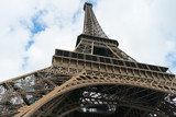 Fototapeta Boho - Close up of Eiffel tower part in Paris