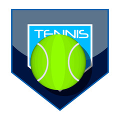 Sticker - Isolated tennis emblem with text. Vector illustration design