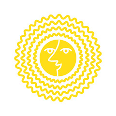 Poster - Sun icon on background for graphic and web design. Simple vector sign. Internet concept symbol for website button or mobile app.