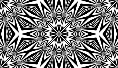 Poster - abstract seamless pattern with kaleidoscope. symmetric patterns of reflections of figures.
