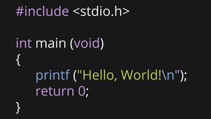Hello World simple beginner C Program