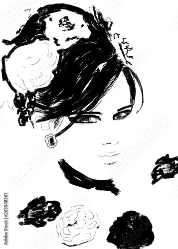 Sketch Fashionabstract Simple Black And White Drawing Of