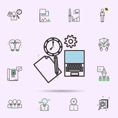 Poster - Clock computer colored icon. business icons universal set for web and mobile