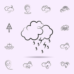 Aufkleber - Cloud, rain, lightning icon. Weather icons universal set for web and mobile