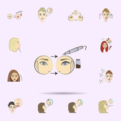 Poster - eye lip tattoo colored icon. beauty, anti-aging icons universal set for web and mobile