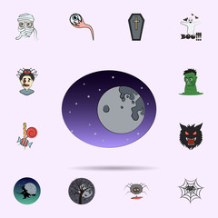 Poster - full moon colored icon. Halloween icons universal set for web and mobile