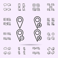 Poster - map, pin, plus, remove, minus sign icon. web icons universal set for web and mobile