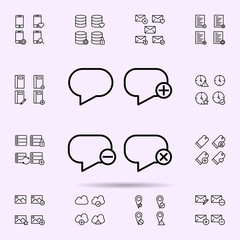 Aufkleber - speech, bubble, plus, remove, minus sign icon. web icons universal set for web and mobile