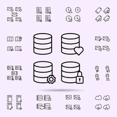 Poster - date, base, lock, settings, heart sign icon. web icons universal set for web and mobile