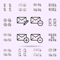 Poster - mail, write, spam, plus, minus sign icon. web icons universal set for web and mobile