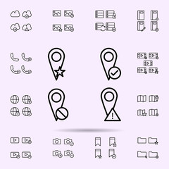 Poster - pin, star, check, delete, exclamation sign icon. web icons universal set for web and mobile