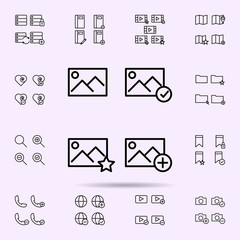 Poster - picture, star, plus, check sign icon. web icons universal set for web and mobile