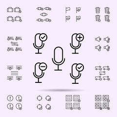 Poster - microphone, plus, remove, minus sign icon. web icons universal set for web and mobile