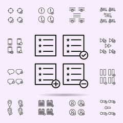 Poster - test, list, plus, check, minus sign icon. web icons universal set for web and mobile