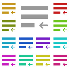 Poster - justify, text multi color icon. Simple thin line, outline vector of Text editor icons for UI and UX, website or mobile application