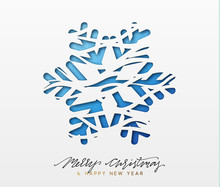 Christmas Background, Design Blue Snowflakes Texture Paper