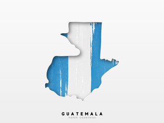 Wall Mural - Guatemala detailed map with flag of country