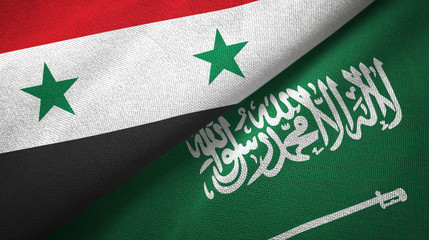 Canvas Print - Syria and Saudi Arabia flags textile cloth