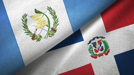 guatemala and dominican republic two flags textile cloth, fabric texture