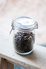 Wall Mural - Roasted coffee bean in Nice Glass Jar