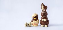 Chocolate Easter Bunny And Eggs