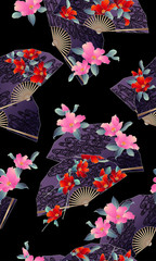 Japanese style Folding fan pattern,