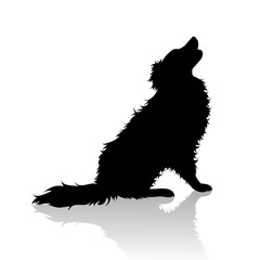 Sticker - Vector silhoutte of dog on white background. Symbol of animal and veterinary.