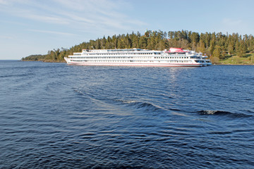 cruise ship in the lake Ladoga