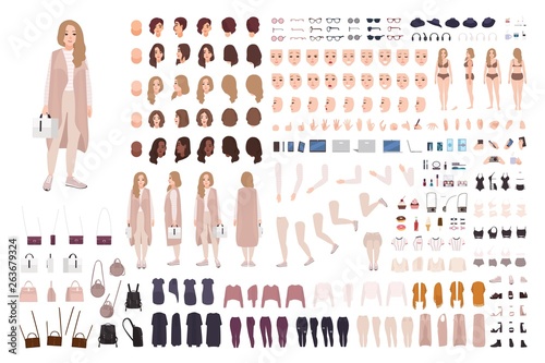 Fotomural Stylish modern girl animation kit or DIY set