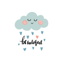Cute Cloud And Text Illustration