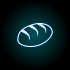 Poster - loaves of bread neon icon. Elements of Food set. Simple icon for websites, web design, mobile app, info graphics