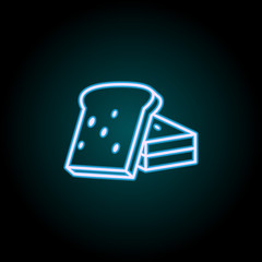 Poster - sliced ??bread neon icon. Elements of Food set. Simple icon for websites, web design, mobile app, info graphics