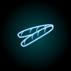 Poster - French bread neon icon. Elements of Food set. Simple icon for websites, web design, mobile app, info graphics