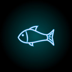 Aufkleber - a fish neon icon. Elements of Food set. Simple icon for websites, web design, mobile app, info graphics