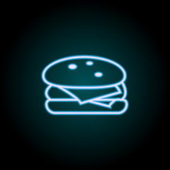 Aufkleber - hamburger neon icon. Elements of Food set. Simple icon for websites, web design, mobile app, info graphics