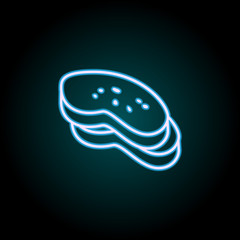 Poster - sliced ??bread neon icon. Elements of Food set. Simple icon for websites, web design, mobile app, info graphics
