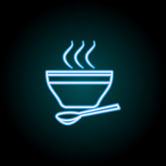 Aufkleber - a bowl of soup neon icon. Elements of Food set. Simple icon for websites, web design, mobile app, info graphics