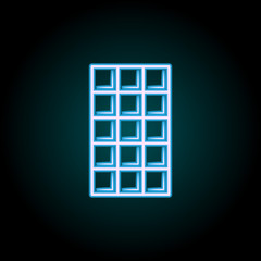 Poster - chocolate bar neon icon. Elements of Food set. Simple icon for websites, web design, mobile app, info graphics