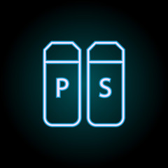 Aufkleber - pepper and salt neon icon. Elements of Food set. Simple icon for websites, web design, mobile app, info graphics